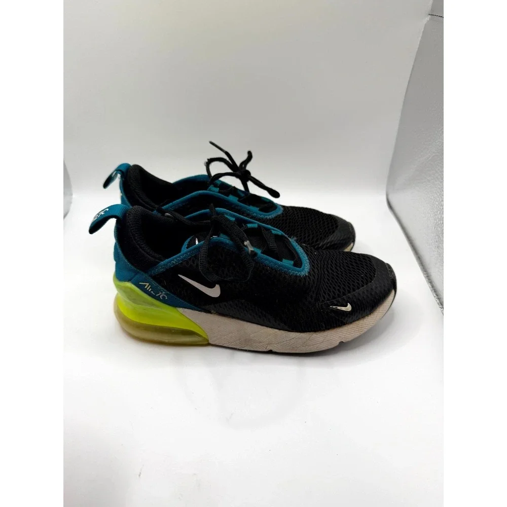 Nike Air Max 270 PS AO2372-026 Kid 2 Sneaker Black Bright Spruce Volt Mesh Shoes